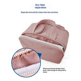 Travel Toiletry Bag Large Capacity Makeup Organizer, Wet/Dry Separation Ideal for Business V1192-AZ-W-8745