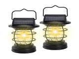 2 Pack Vintage Solar Camping Lantern Rechargeable Dual Panel Hanging Solar Powered Outdoor Lights V1294-YM0901-H49269-2