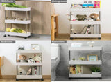 CARLA HOME Slim Storage Cart Organizer Trolley with Wheels for Kitchen, Bathroom, Laundry & Narrow LSB-36283