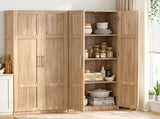 Artiss 2x Buffet Sideboard Cabinet Pantry Hutch Kitchen Storage Organiser Pine FUR-W-WR03-PINE-ABX2