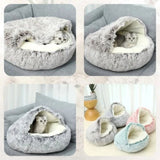 Light Brown Large PawfectFriend Cozy Burrowing Cave Pet Bed for Dogs Cats Kitten Plush Warm Soft V571-740111698849