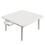 SOGA White Portable Floor Table Small Square Space-Saving Mini Desk Home Decor FLOORTABLE501