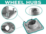 Club Car DS Front Hub Assembly, Golf Cart Wheel with Bearings Seals Kit for 1981-2003 Gas and V1259-DP01-A-5449