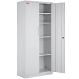 VEVOR Metal Storage Cabinet w/ 3 Keys Adjustable Shelves & Magnetic Door White V952-DXCWJCQBY51808OP2V0