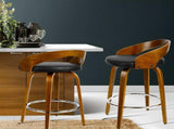 Artiss 2x Bar Stools Swivel Seat Curving Backrest BA-TW-8565-BKX2-AB