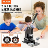 VEVOR Button Maker Machine Badge Pin Machine 1.25"+2.25" 500Free Parts Press Kit V952-DGNBJSKXZJZHS2URAV0