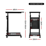 Artiss Laptop Desk Height Adjustable Mobile Workstation Computer Desks 48CM Black LA-DESK-C-48-BK