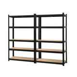 Giantz 2x1.8M Garage Shelving Warehouse Rack Pallet Racking Storage Shelf Black WR-E-9X18-GVN-BKX2