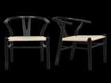 Levede 4x Dining Chairs Wooden Hans Black CH1041-2-BKX2