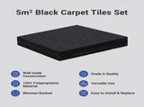 5m Black Carpet Tiles Set Commercial & Domestic Flooring for Office, Retail, Home V63-952971