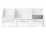 Keezi Kids Bookshelf Storage Organiser Toy Box Drawer Bench Seat Cabinet White FURNI-N-BOOK-140-WH-AB