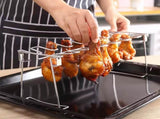 Stainless steel chicken leg and wing rack three-piece set Foldable standing grill baking tray V1105-YASK-003
