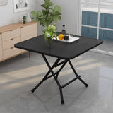 SOGA Black Dining Table Portable Square Surface Space Saving Folding Desk with Lacquered Legs Home TABLE1205AA