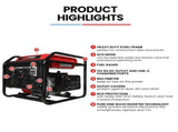 GENPOWER 3.6kW Peak 3.2kW Open Frame Inverter Generator, 2x15A, 11L Tank, Portable, Backup V219-GENINVGN36FA