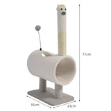 Interactive Cat Tunnel & Scratching Post with Spring Toy - Cozy Playtime for Kittens white V888-ELOSUNG10727