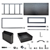 80cm Study Desk Home Office Computer Desk with 2 Fabric Drawers Side Pocket and Hook Modern Small V985-STUDYDESK