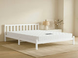 Giselle Double Mattress with Artiss Wooden Bed Frame Natural Pine Timber Base MABF-13D-001D-D-WH