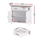Artiss Buffet Sideboard Storage Cabinet Kitchen Cupboard Hallway 2 Drawers White FUR-Z-SID90-WH-AB