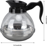Coffee Decanter Pot, 1.2QT Universal Pot Commercial Maker Replacement with Black Handle for Machine V1259-DP01-A-698