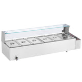 Commercial Electric Food Warmer Countertop Buffet 6*5Qt with Glass Shield V952-SYSPBWQ613FSC97P0V3