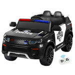 Electric Ride On Car Rigo Kids Patrol Police Ride On Cars Horn Music Remote Black RCAR-POLICE-RGROVER-N-BK