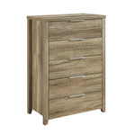 Tallboy with 5 Storage Drawers Natural Wood like MDF in Oak Colour V43-TBY-CELOAK