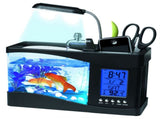 Multifunctional USB Mini Aquarium Fish Tank Aquarium with LED Lamp LCD Display Screen Clock Storage V1294-YM0716-10121417
