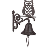 Cast Iron Owl Bell Antique Rustic Wall Mounted Doorbell Owl Cord Waterproof Decorative Garden Door V1188-MS-227-1232
