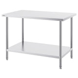 Stainless Steel Prep Table, 30 x 48 x 34 Inch, Heavy Duty Metal Worktable with 3 Adjustable Height V952-CFBXGGZTLCWJMJYVIV0