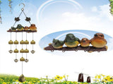 Happy Bird Resin Wind Chime Alloy Bell Outdoor Garden Hanging Decor, Multi-Layer Balcony V1232-XFNFL-001