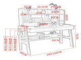 Ave Solid Wood Study Desk with Shelf and Drawers/Bookcase/Rubberwood V1057-DM6281-120CM