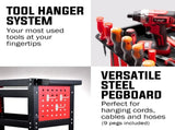 Bullet 3-Tier Steel Tool Trolley Cart, for Workshop, Mechanic, with Drawer, Pegboard, Screwdriver V219-STRTCTBU3BKA