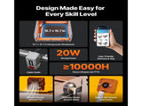 Laser Engraver, 20W, Laser Engraving and Cutting Machine with Enclosure Camera, Laser Cutter, x V952-FBSJGDKJ4040EZLRF001V3