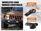 ZESUPER 12V Electric Winch 14500lbs Synthetic Rope Wireless Remote 4X4 4WD Car V211-AUEB-ZEEW007