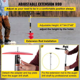 VEVOR Ice Drill Auger, 8\'\' Diameter Nylon Ice Auger, 41\'\' Length Ice Auger Bit, Auger Drill with V952-BZHSNLYC41348EQK6V0