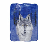 Soft 3D Animal Print Faux Mink Blanket Single Night Wolf V442-YTL-BLANKET-3DNIGHTWOLF-MULTI-SB