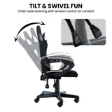 Sarantino Antre Kids Study Gaming Chair Black White Computer Seat Adjustable Height Ergonomic S CH-MLM-691-BKWH