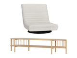 Artiss Swivel Floor Chair & TV Entertainment Unit with Storage Shelf Set FLOOR-SET-03LIN-Z-TV144