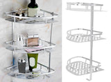 3 Tiers Corner Shower Shelf Wall Mounted Shower Organizer Storage Rack for Toilet Kitchen V1294-YM0721-3112210010411