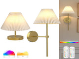 Battery Operated Wall Sconces Set of 2,Gold Rechargeable Wall Lights with Remote,3000mAh Dimmable 3 V1171-CB-WLG-UMBRELLA-CCT-RGB-USB2