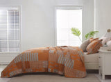 Burnt Orange Paisley Mosaic Coverlet Bedspread Set V745-AC090353Q13U