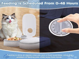 2 Pieces Automatic Wet Food Dispensers with 48 Hour Timer, 700 ml Cat Food Feeders for Wet and Dry V1189-LC-RY-00560