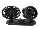Dual Head Car Cooler Powerful Cooling Ultra Silent USB 360 Degree Rotation Air Circulation V1294-YM0901-3113240173511