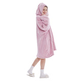 Dark Pink Oversized Wearable Blanket Hoodie - Ultra Soft & Cozy Snuggle Pullover for Adults V888-ELOSUNG33506