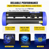 720mm Vinyl Cutter/Plotter Sign Cut Machine Software 20 Blades LCD Black V952-KZJ720JKDHLS00001V3