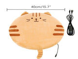 New Winter USB Heated Seat Cushion, Round Cartoon Pad for Office and Outdoor Use, Constant V1341-ZY-SGR9UT29-GREYCAT