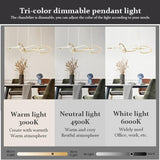 BAMDECOR A24126 Nordic Minimalist LED Pendant Light Adjustable Modern Ring Chandelier for Dining V255-BAM-L-24126-150-BLK