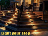 16 Pack Solar Patio Lights Waterproof LED Deck Lights for Patio Stairs Garden Pathway, Black Shell V1237-ZY-528-285