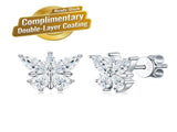 Elegant Butterfly Moissanite Earrings in Sterling Silver Sparkling 8 Hearts 8 Arrows Cut Studs for V1341-ZY-8WZ5DFPL-MOISSANITE-PREMIUMS925