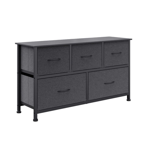 Levede Chest of 5 Drawers Storage Cabinet Dark Grey CH1048-DG